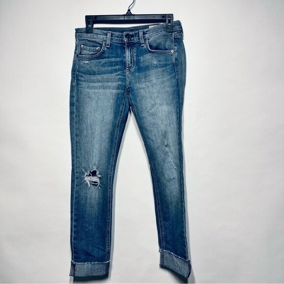 Rag & Bone Dre Boyfriend Jeans in June Wash 25 - Picture 3 of 14